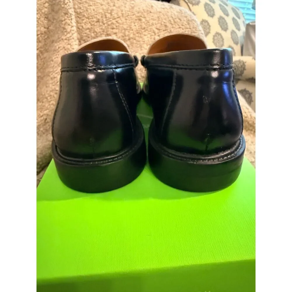 NIB Steve Madden Black & White Madison Penny Loafer size 8.5 - Picture 7 of 11